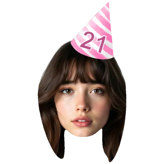 Pink And white stripes hat temporary tattoo