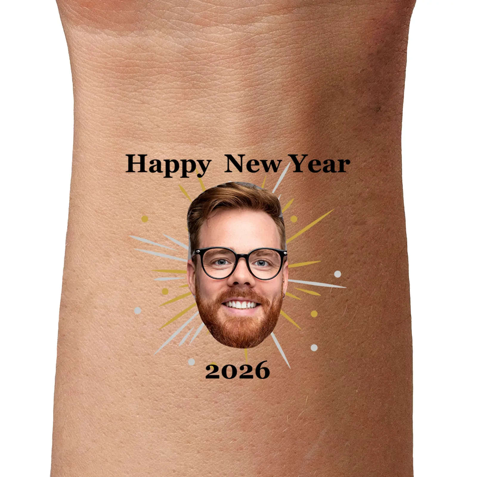 Happy New Year temporary tattoo
