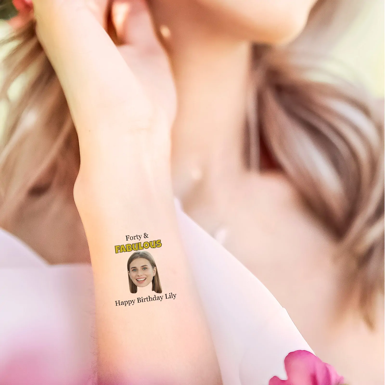 Forty & Fabulous temporary tattoo