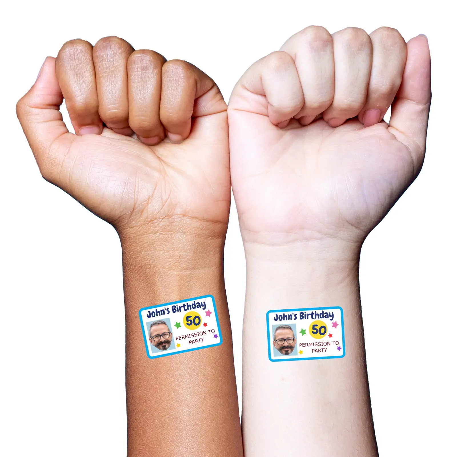 ID Card Blue Birthday temporary tattoo