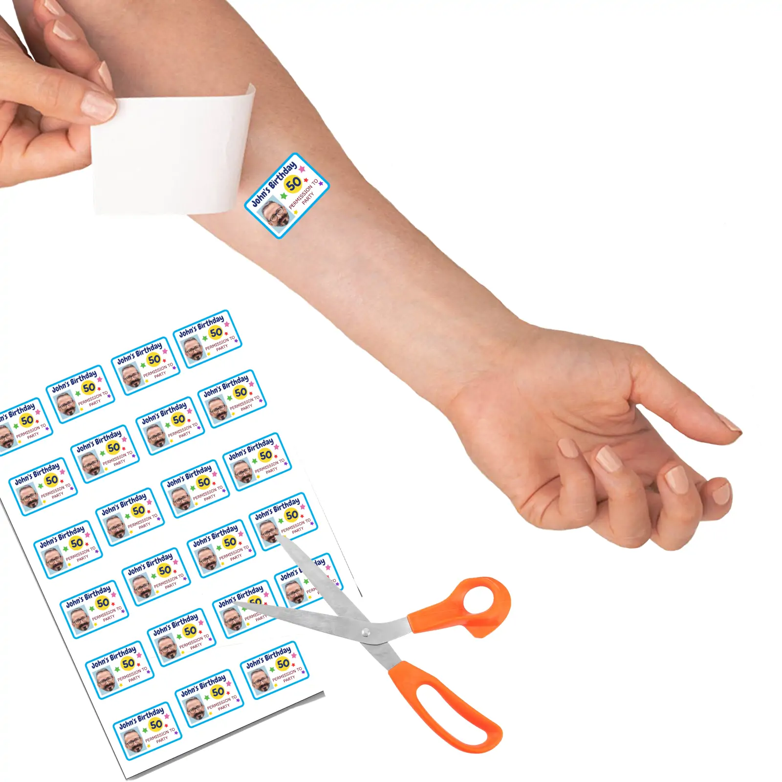 ID Card Blue Birthday temporary tattoo