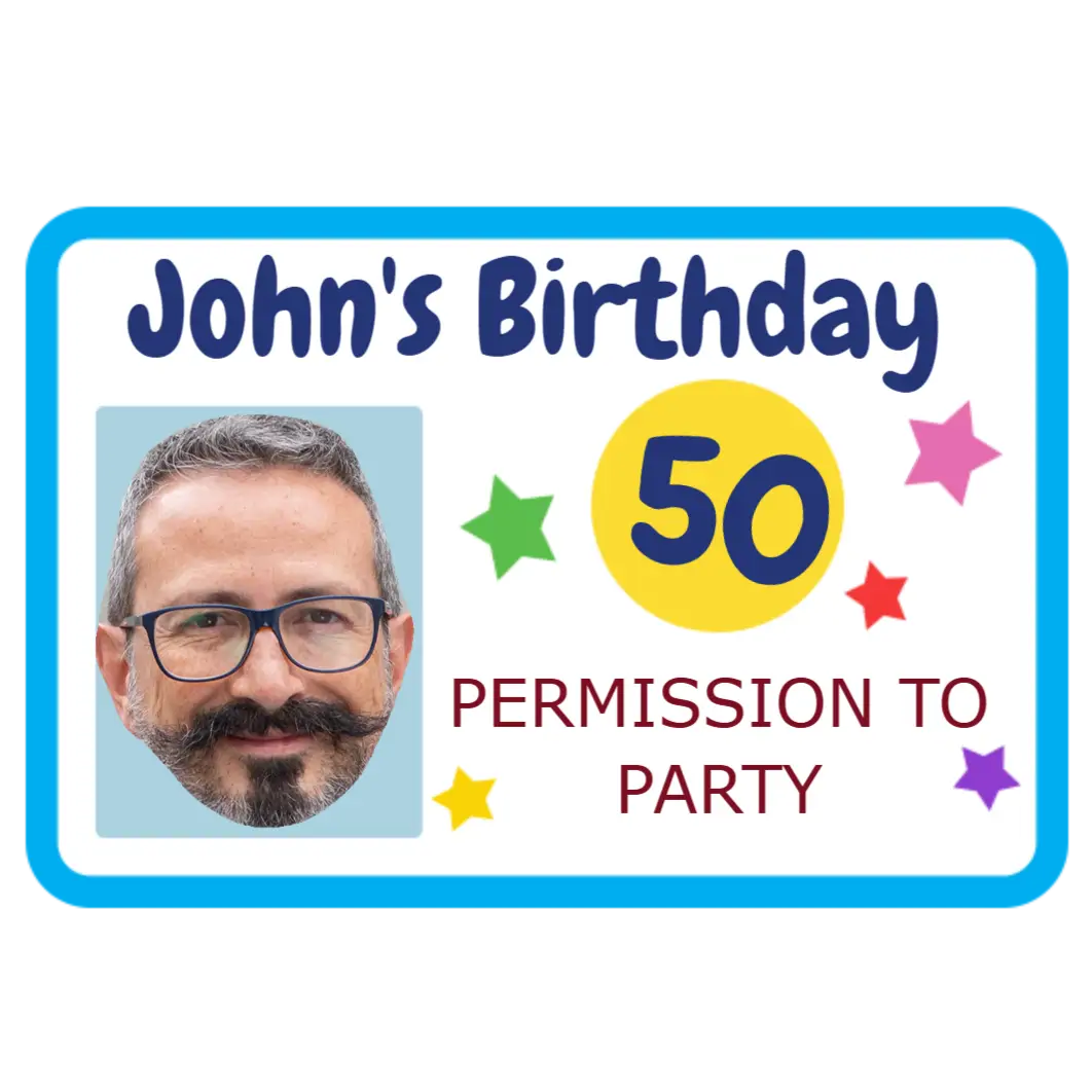ID Card Blue Birthday temporary tattoo