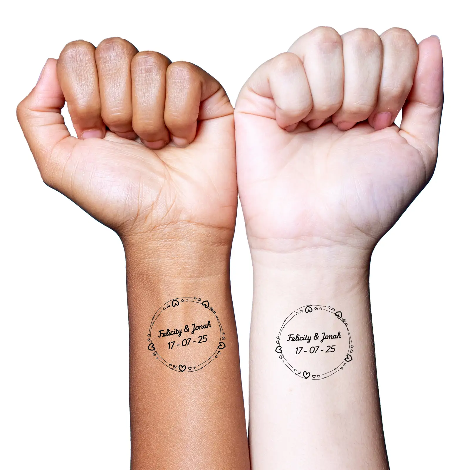 Doodle Heart Border temporary tattoo