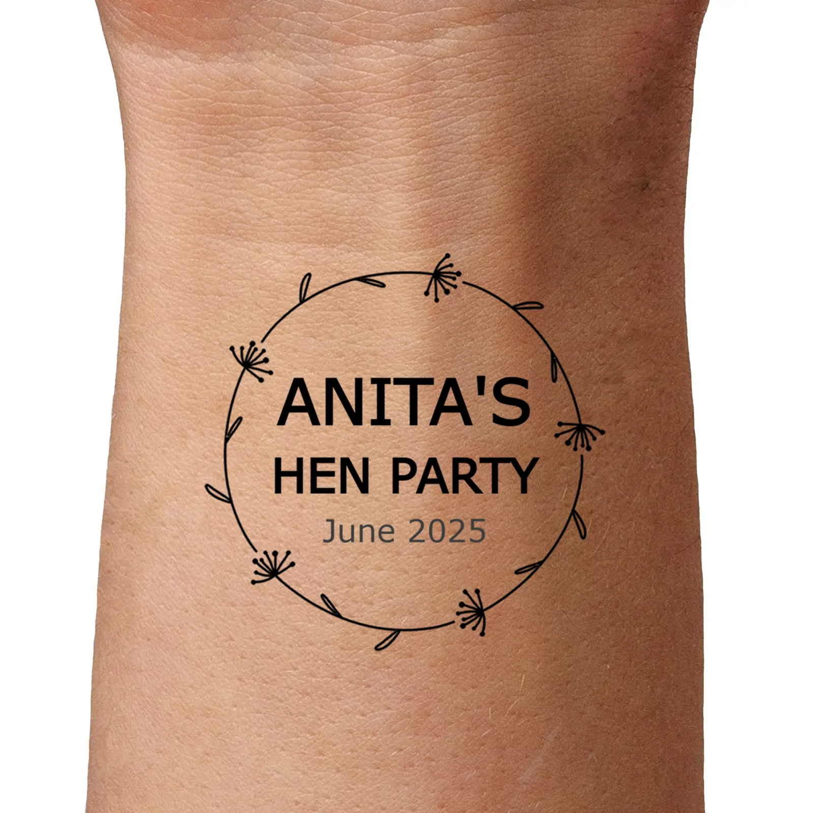 Doodle Leaf Border temporary tattoo