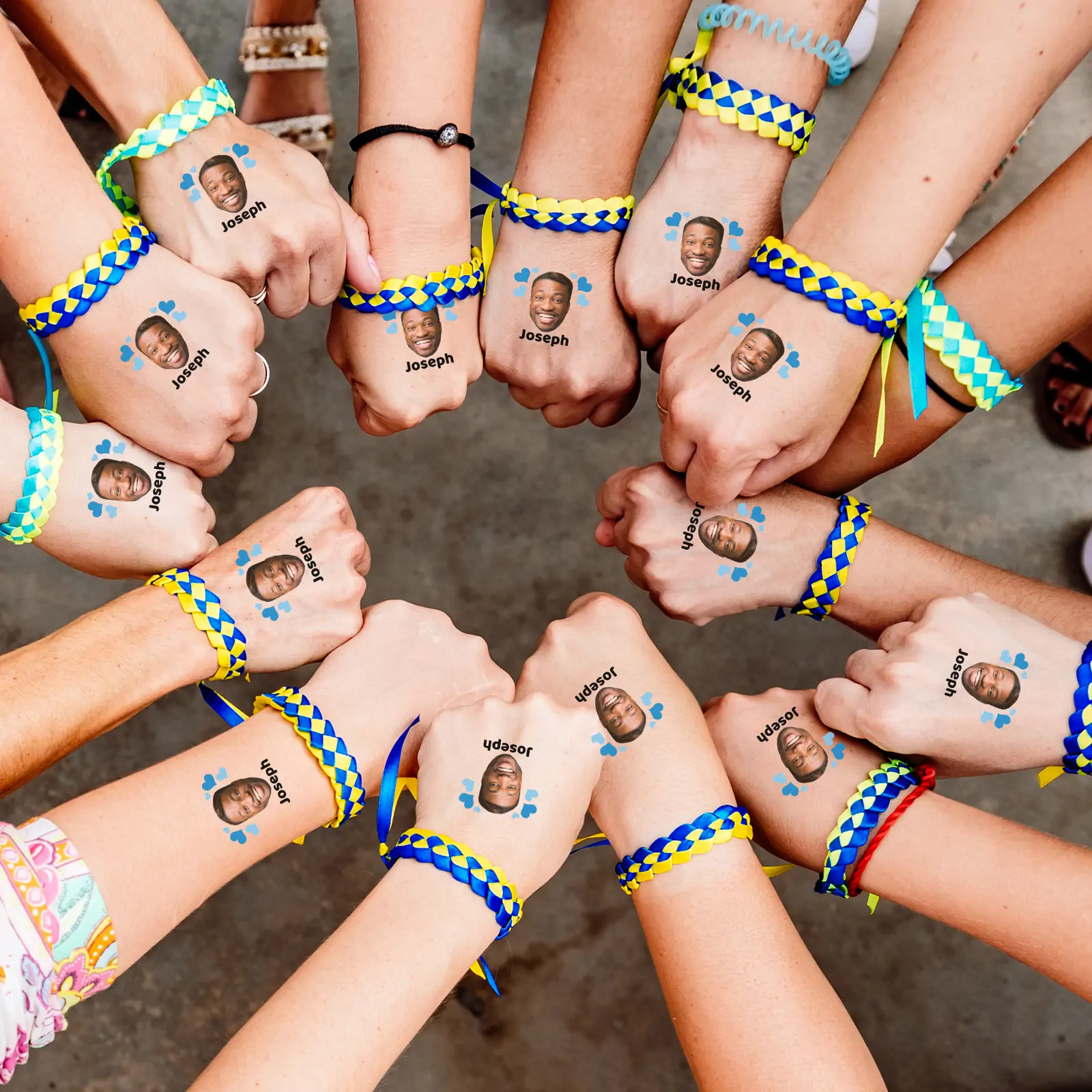 Blue Hearts temporary tattoo