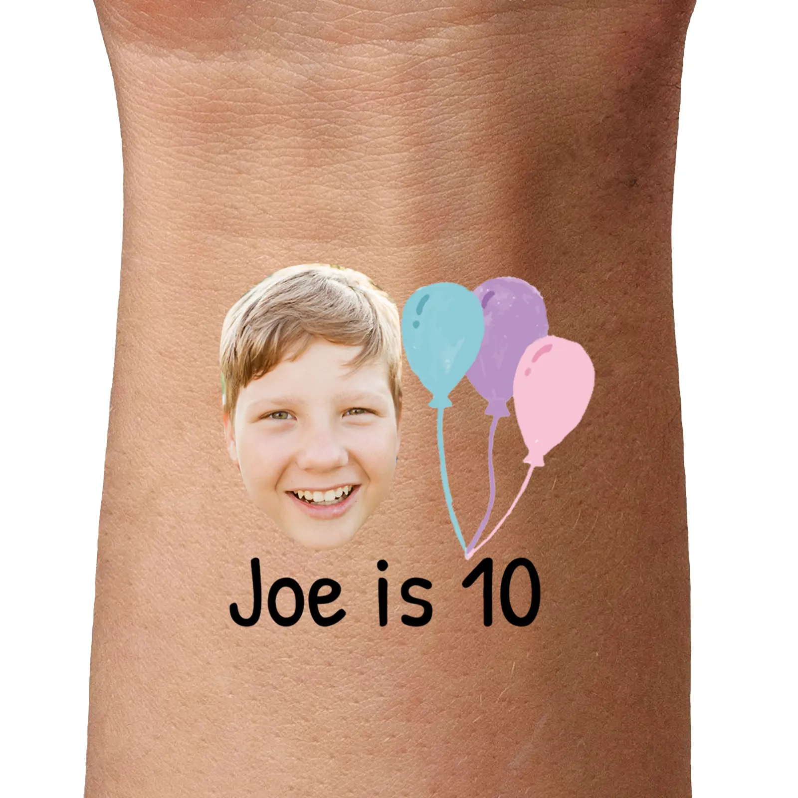 Pastel Balloons temporary tattoo