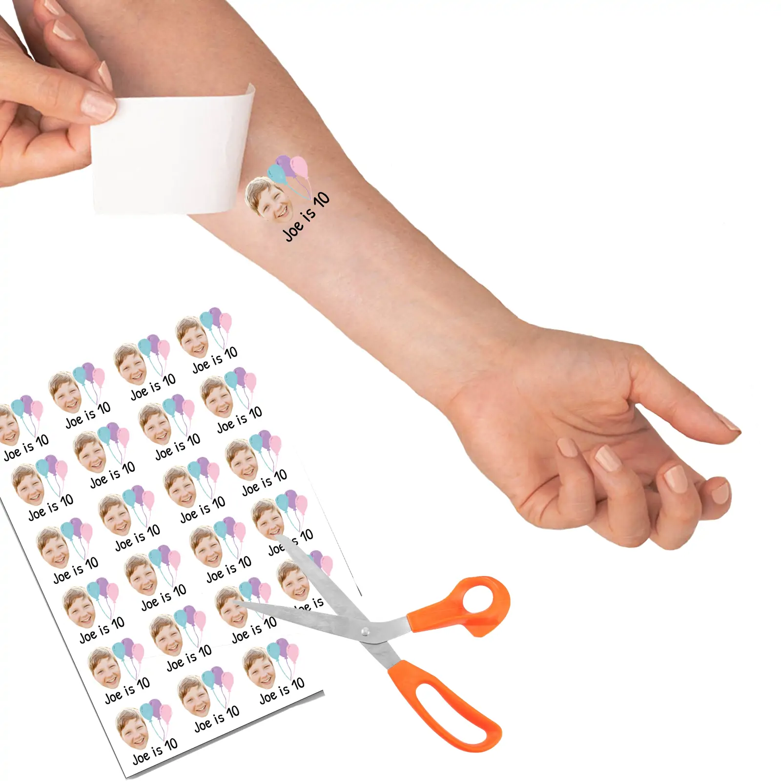Pastel Balloons temporary tattoo