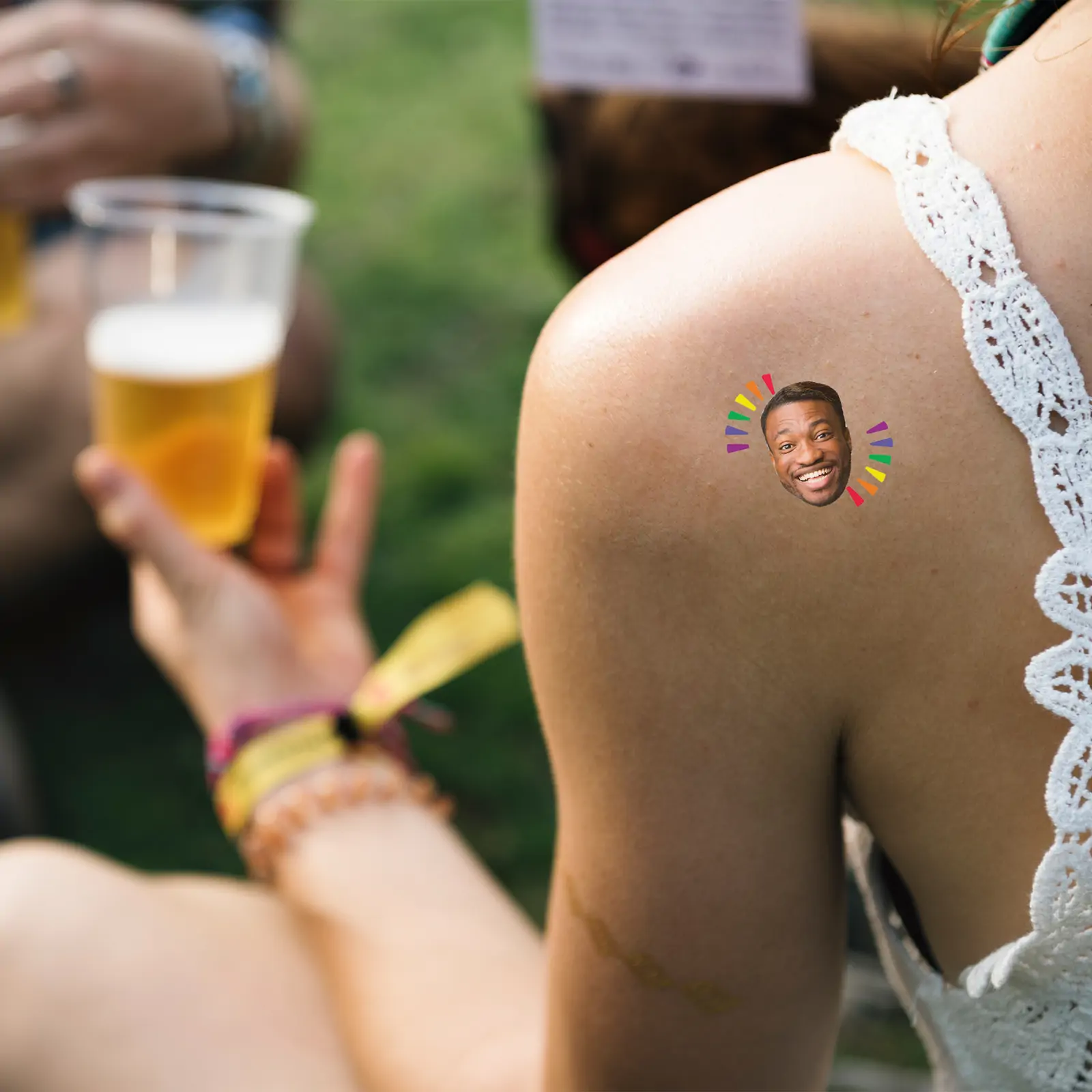 Pride Lines temporary tattoo