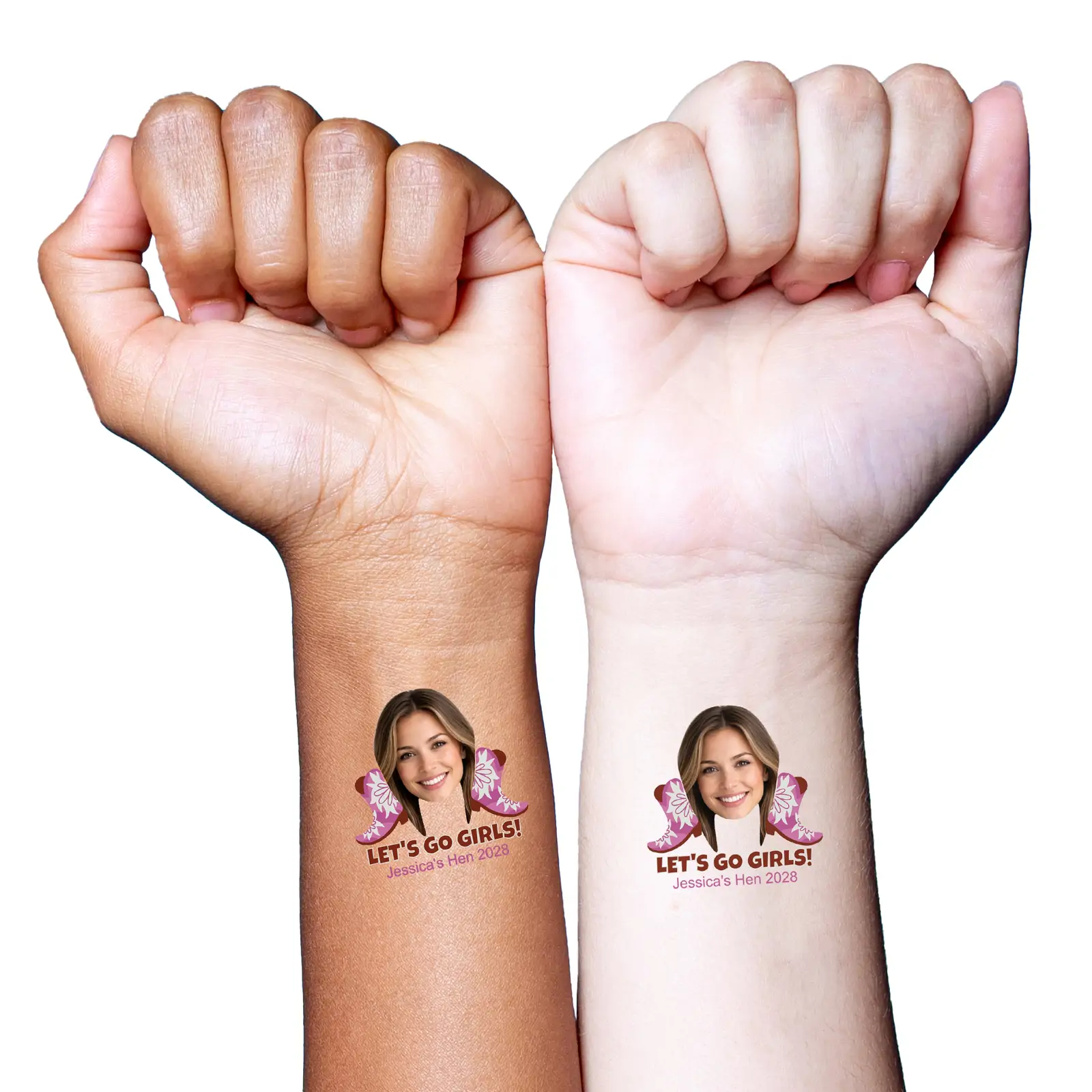 Pink Cowboy Boots temporary tattoo
