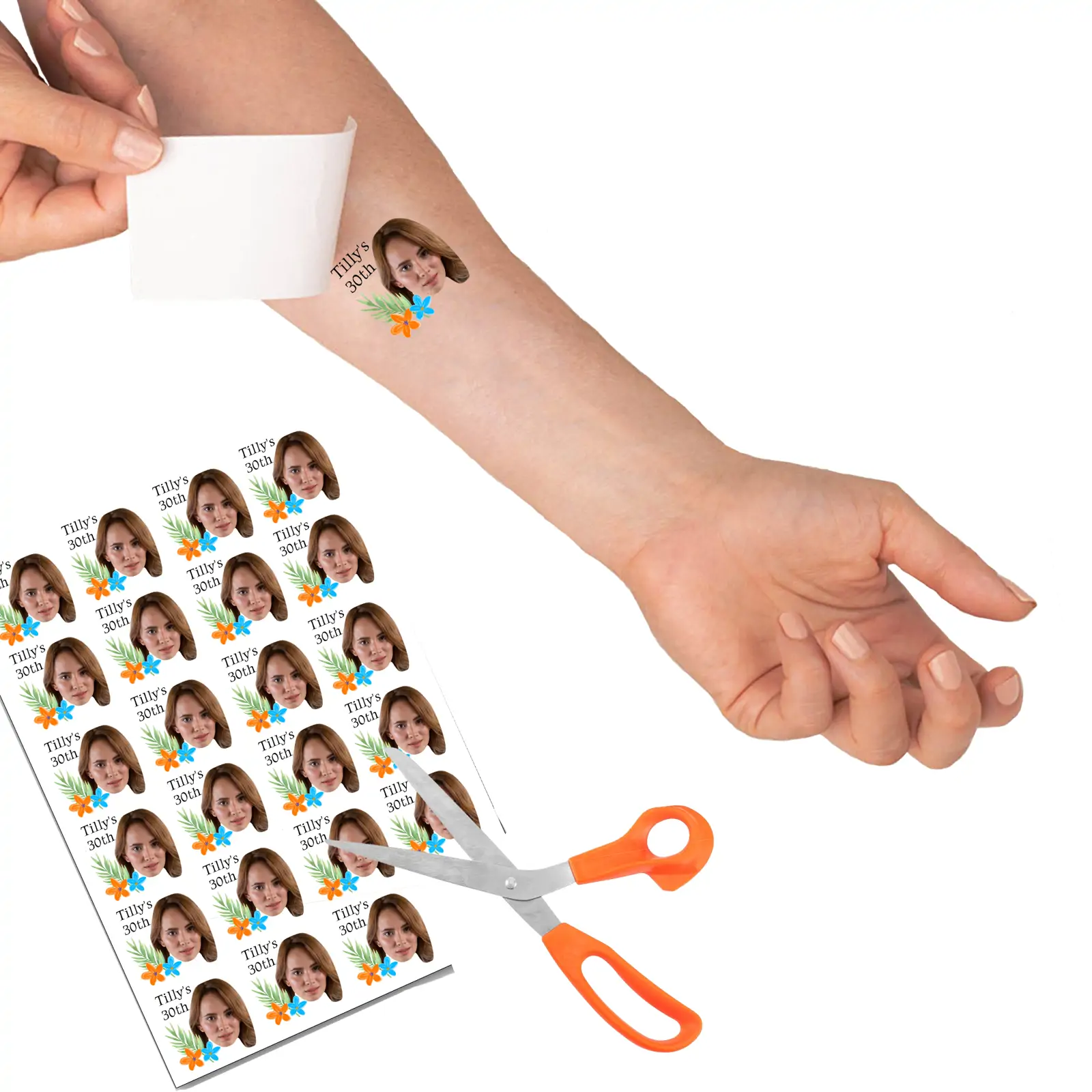 Tropical Flowers temporary tattoo