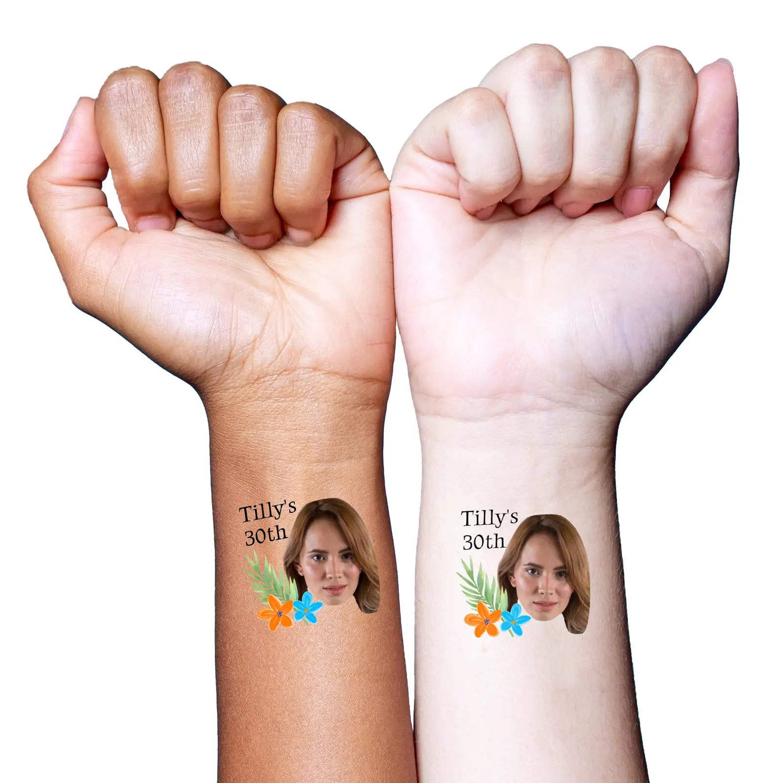 Tropical Flowers temporary tattoo