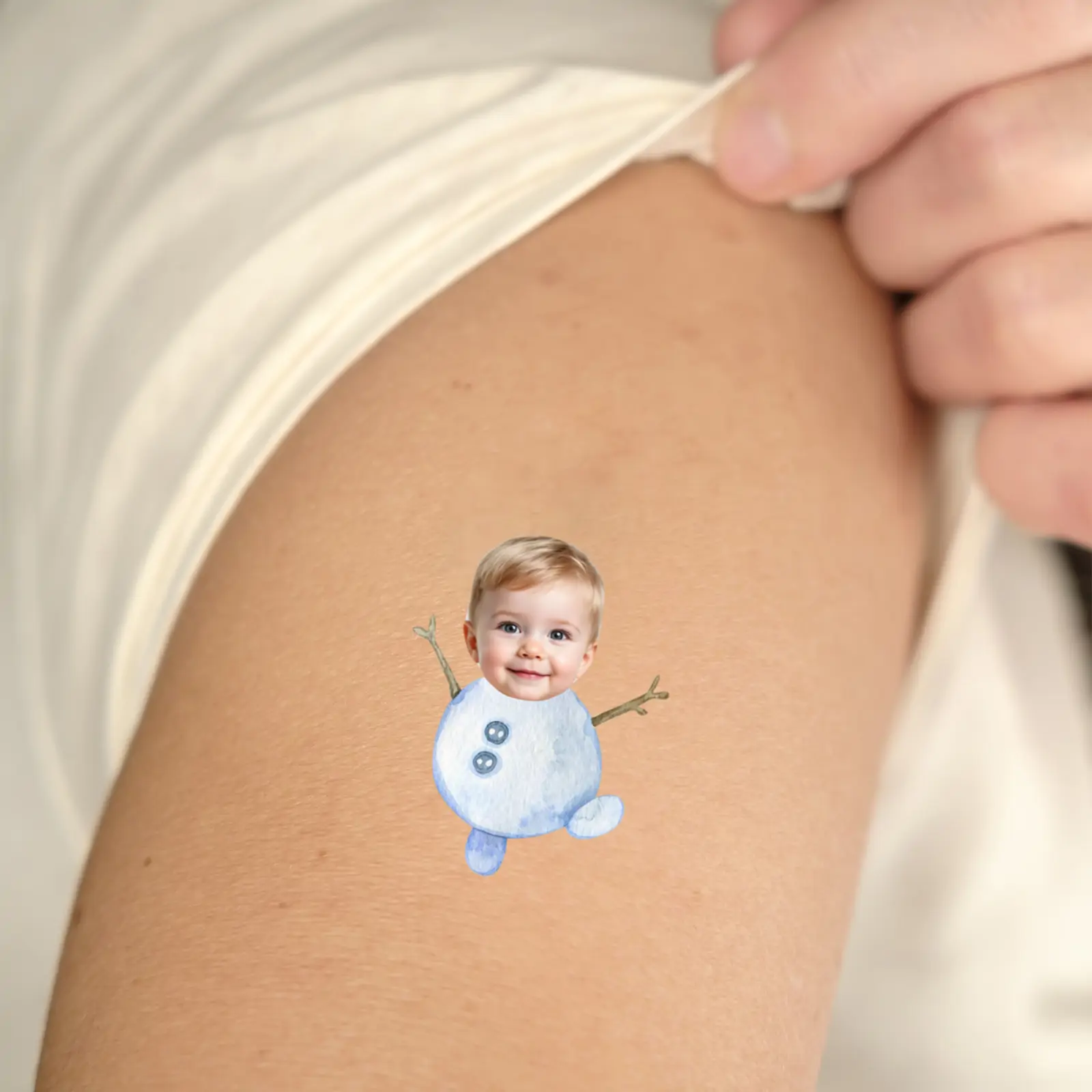 Snowman temporary tattoo