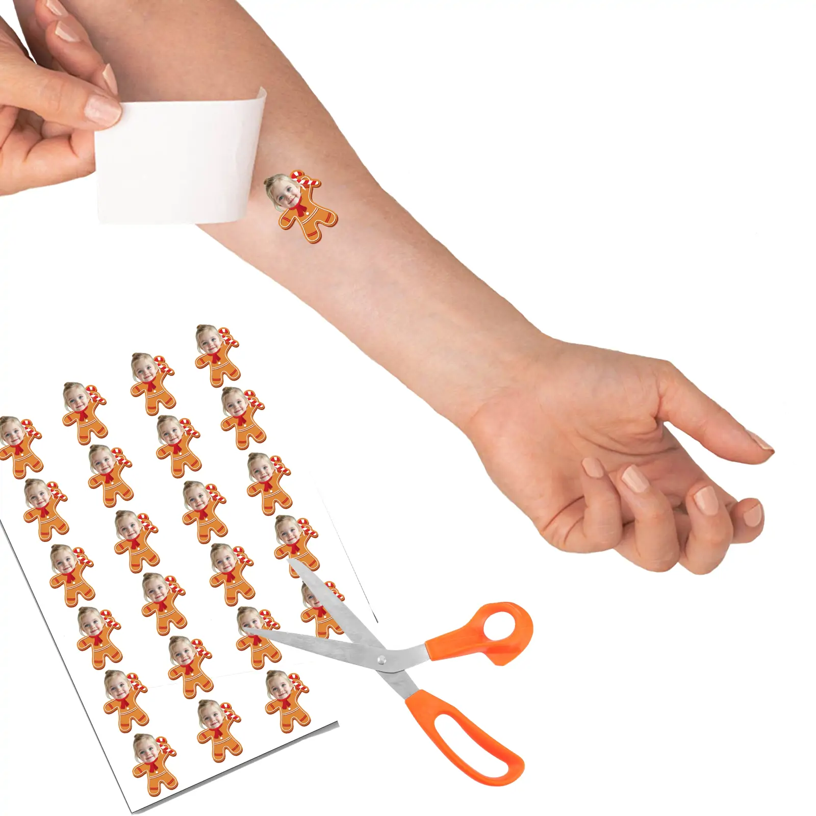 Gingerbread temporary tattoo