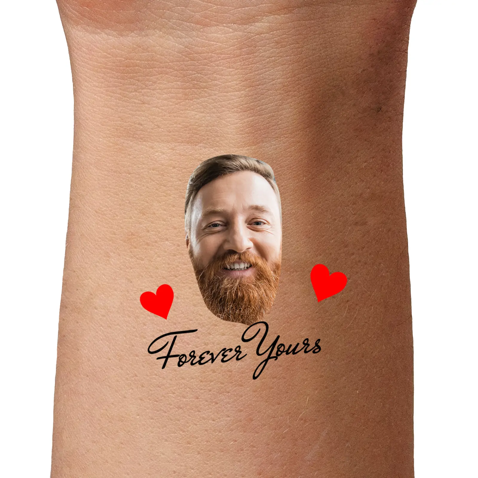 Personalised Face Temporary Tattoo with Hearts temporary tattoo