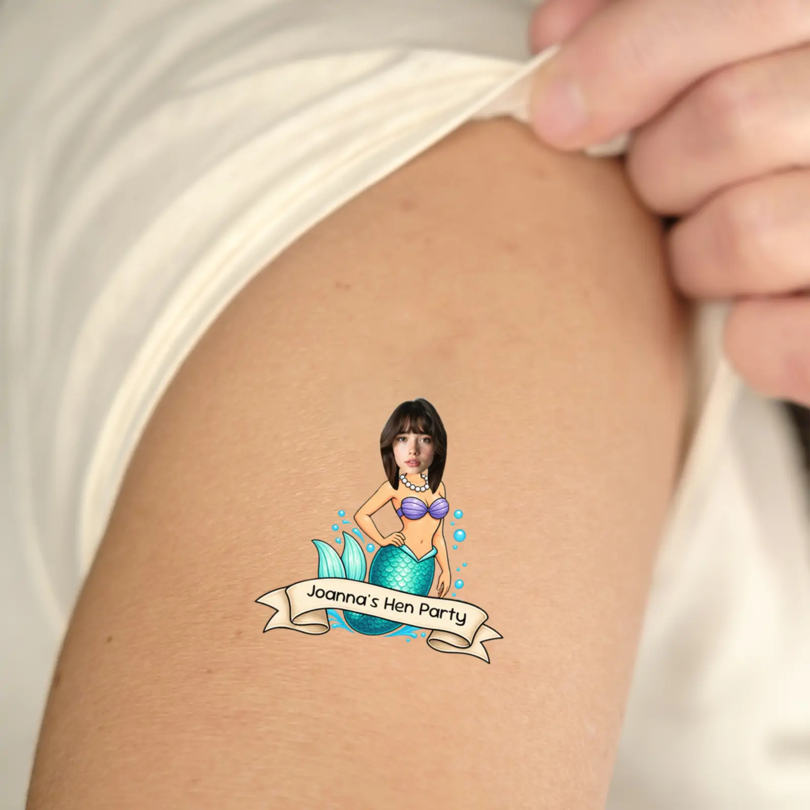 Personalised Mermaid Face temporary tattoo