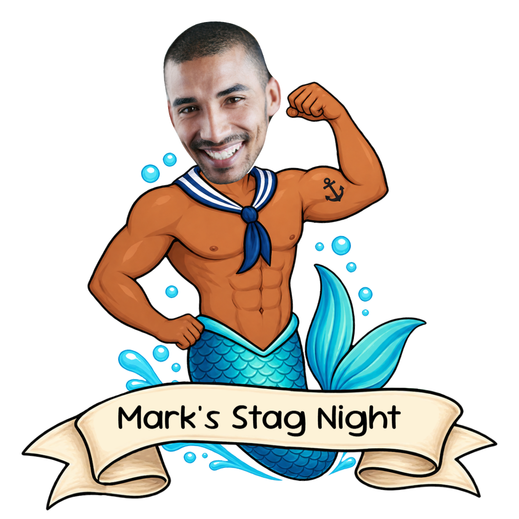 Personalised Merman Face - Design 2 temporary tattoo